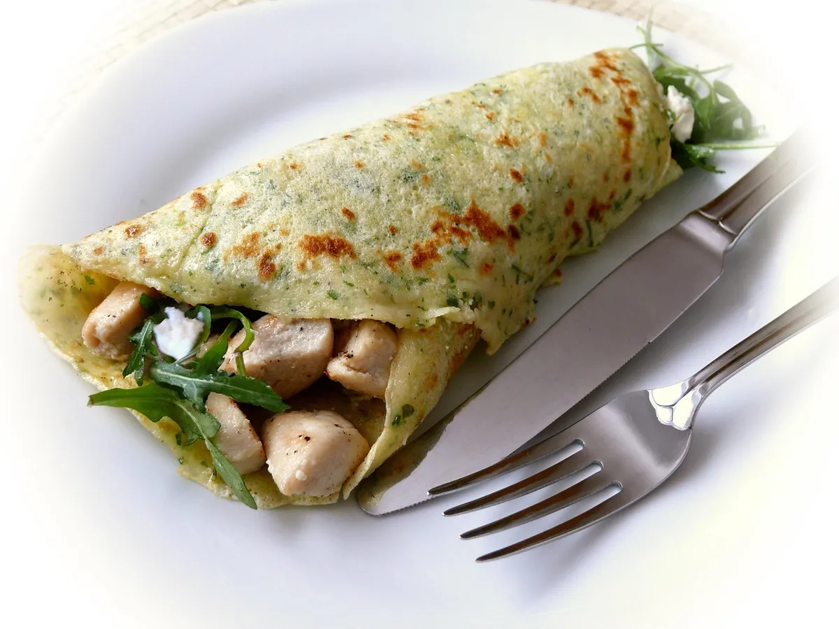 pancakes, crepes, filled, pancake, meal, hearty, chicken breast fillet, rocket, sheep cheese, yummy, pancakes, pancakes, pancakes, pancakes, crepes, crepes, cre