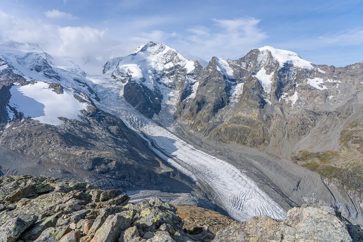 glacier, morteratsch glacier, mountains, nature, summit, alps, mountain landscape, bernina, graubünden, switzerland, pxclimate protection, pxclimateaction, eart