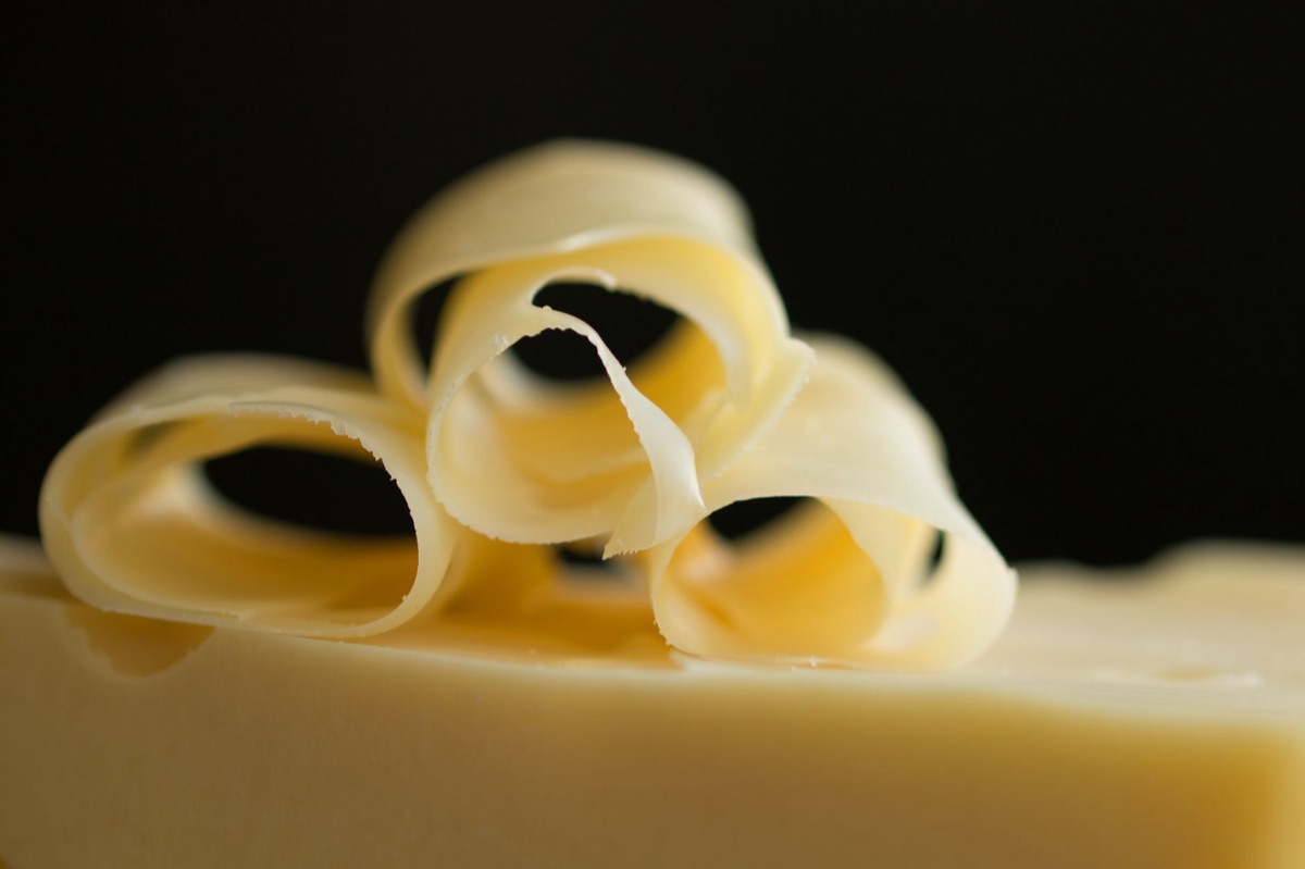Processed cheese slice on a sandwich
