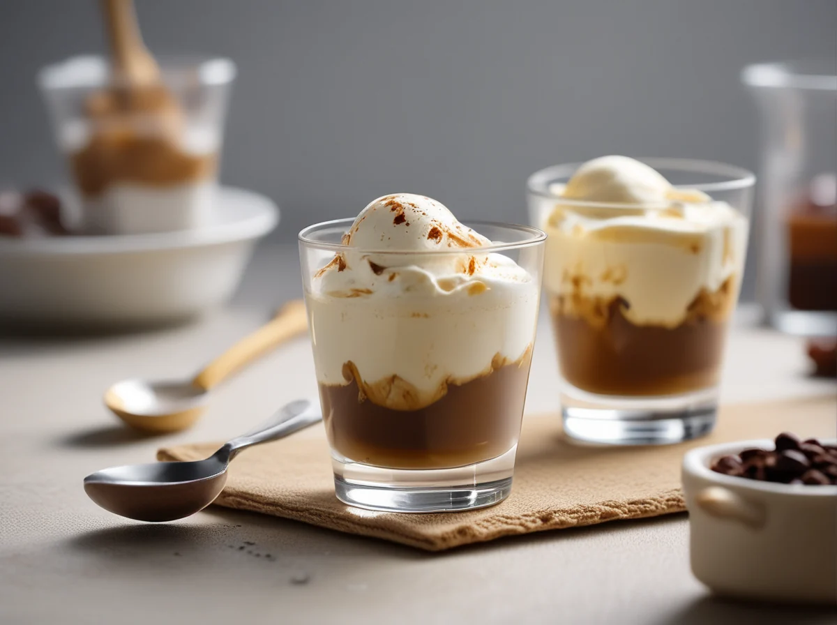 Crème de vanille avec du café noir et sirop de sucre