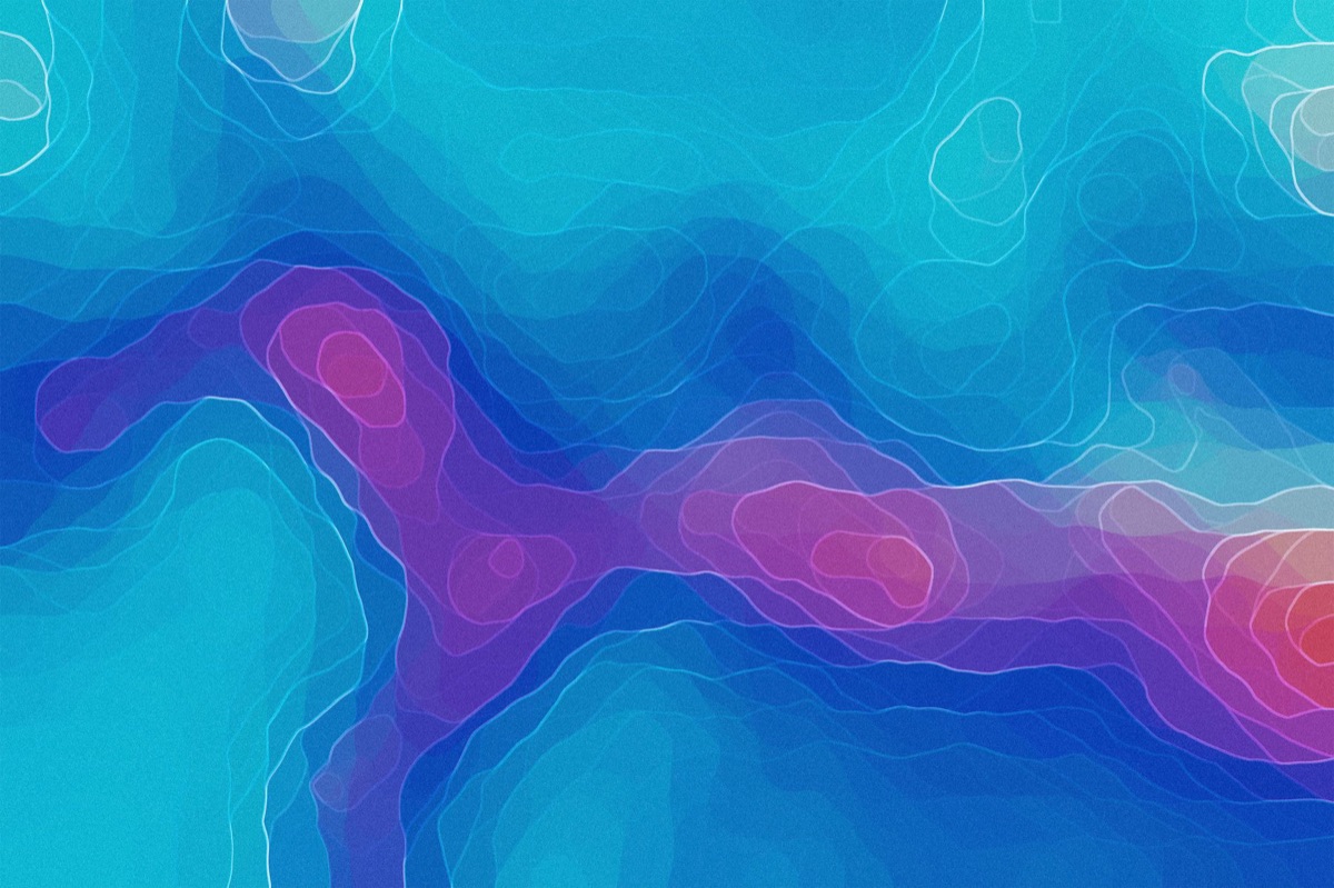 Une carte montre les caractéristiques géographiques d'une région.